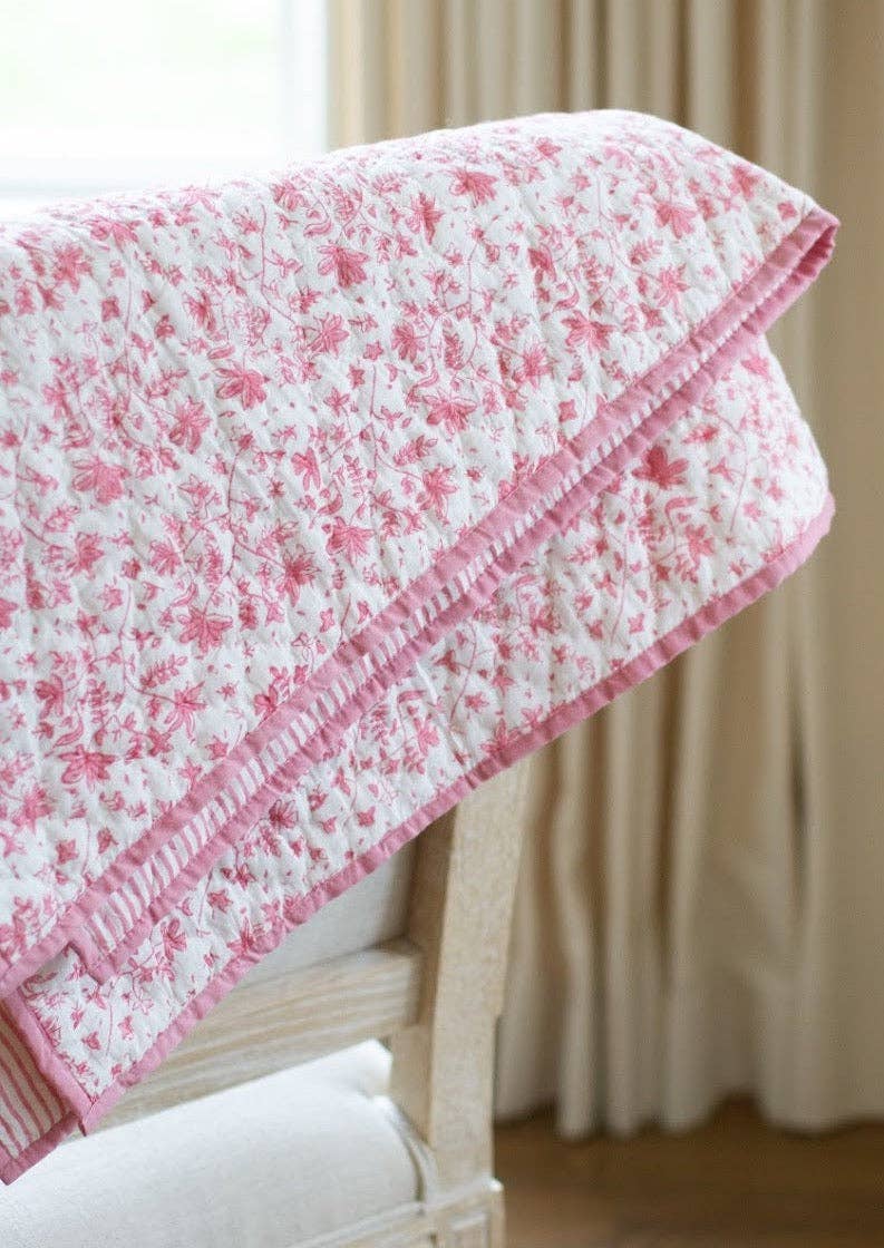 Reversible Baby Blanket in Dusty Rose