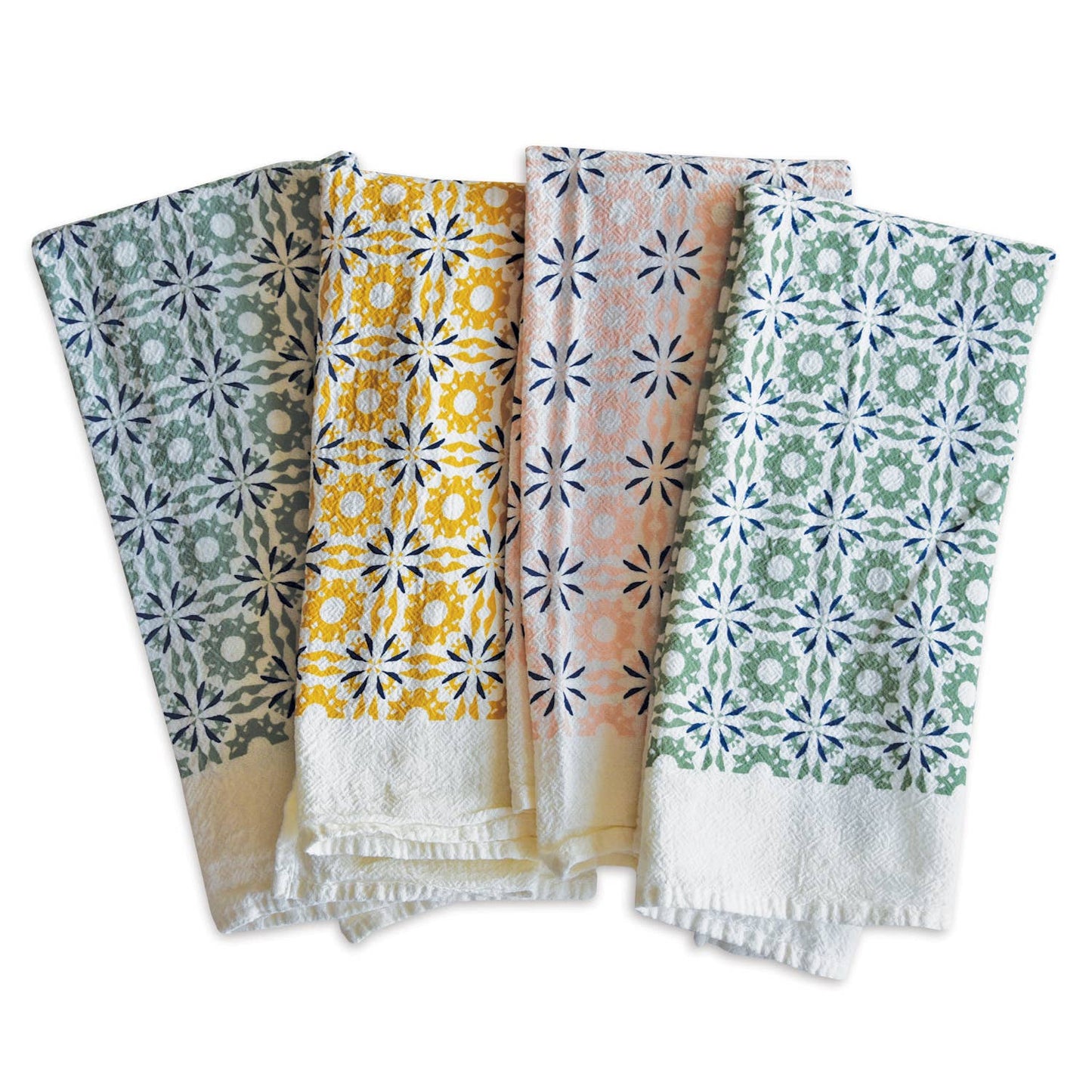 Mixed Woodblock Napkins / Set of 4