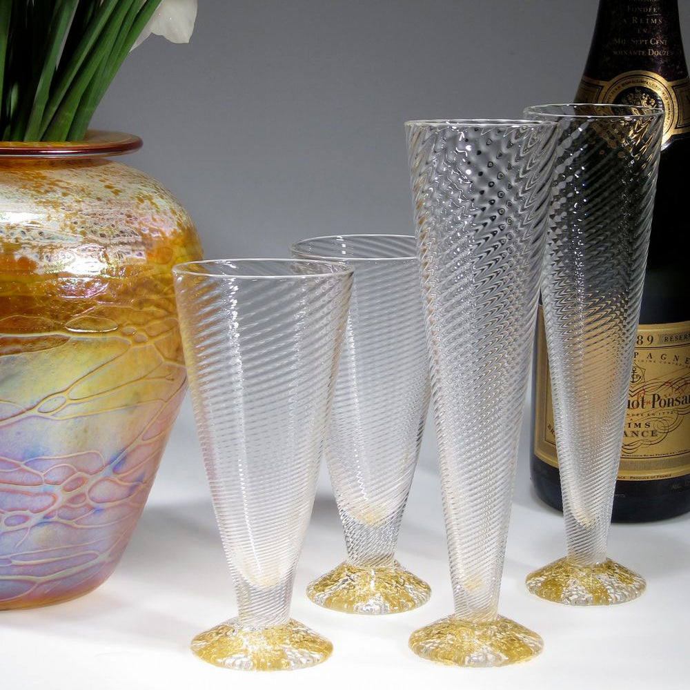 Gold Leaf Water Glass