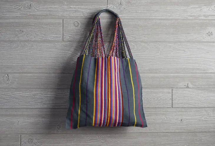 Chiapas Woven Market Bag in Grey
