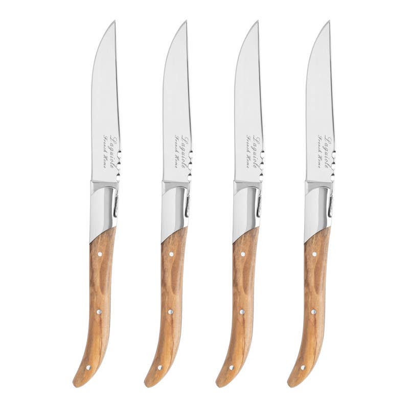 Steak Knives Set of 4 Olive Wood