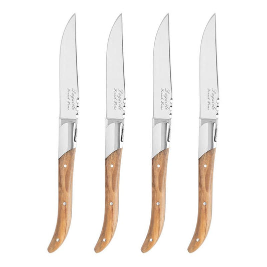 Steak Knives Set of 4 Olive Wood