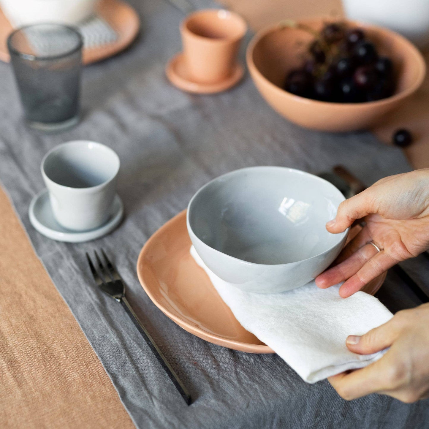 Ash Linen Table Runner: 16"x59" | 40x150 cm