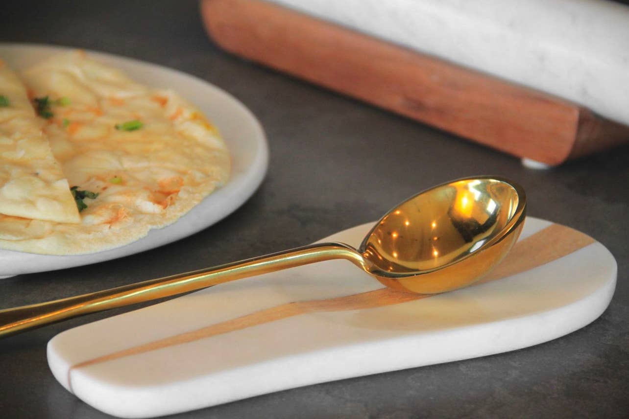 Punjabi Brass Serving Spoon: 12"