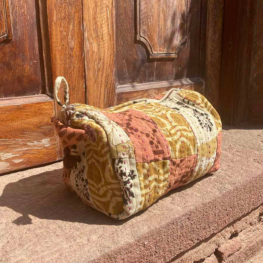 Zero Waste Cotton Large Toiletry Bag Travel Pouch - PATCH