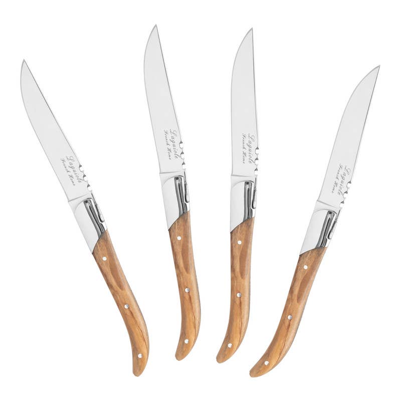 Steak Knives Set of 4 Olive Wood