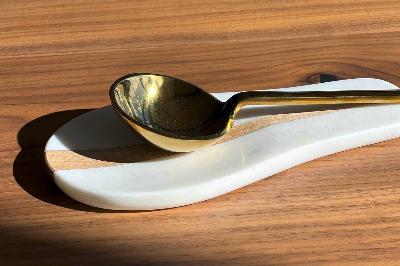 Punjabi Brass Serving Spoon: 12"
