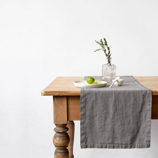 Ash Linen Table Runner: 16"x59" | 40x150 cm