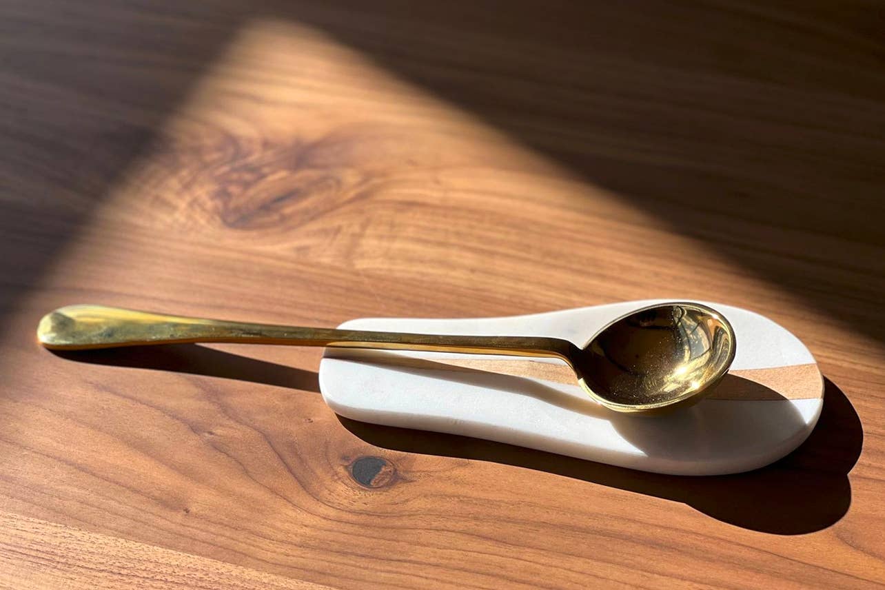 Punjabi Brass Serving Spoon: 12"