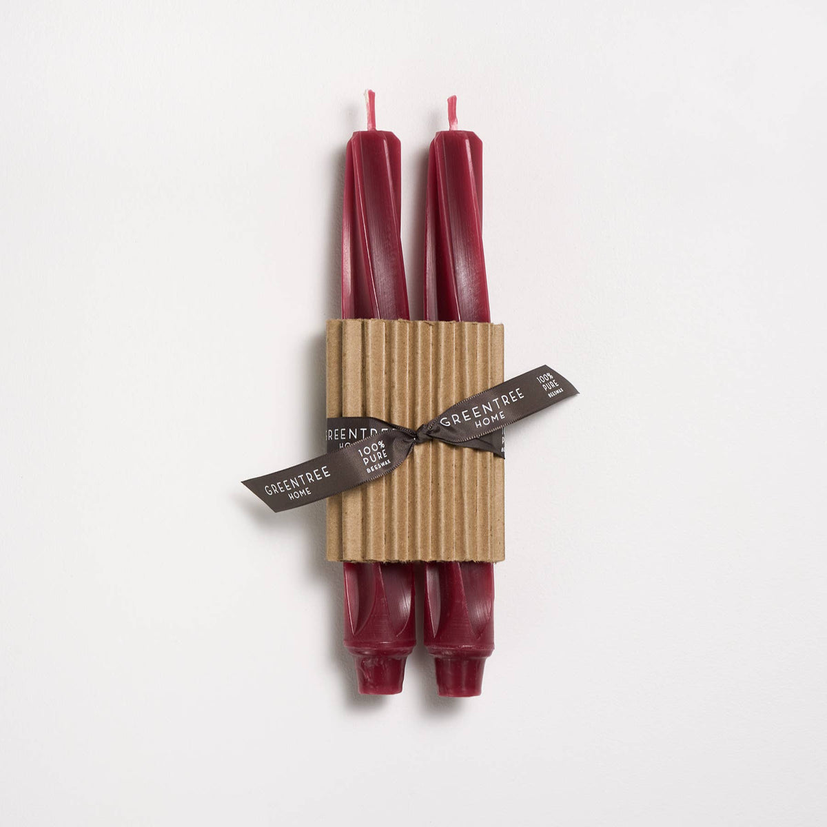 Lavender 9" Twist Taper Handmade Beeswax Candles: Berry champagne Greentree Home Candle
