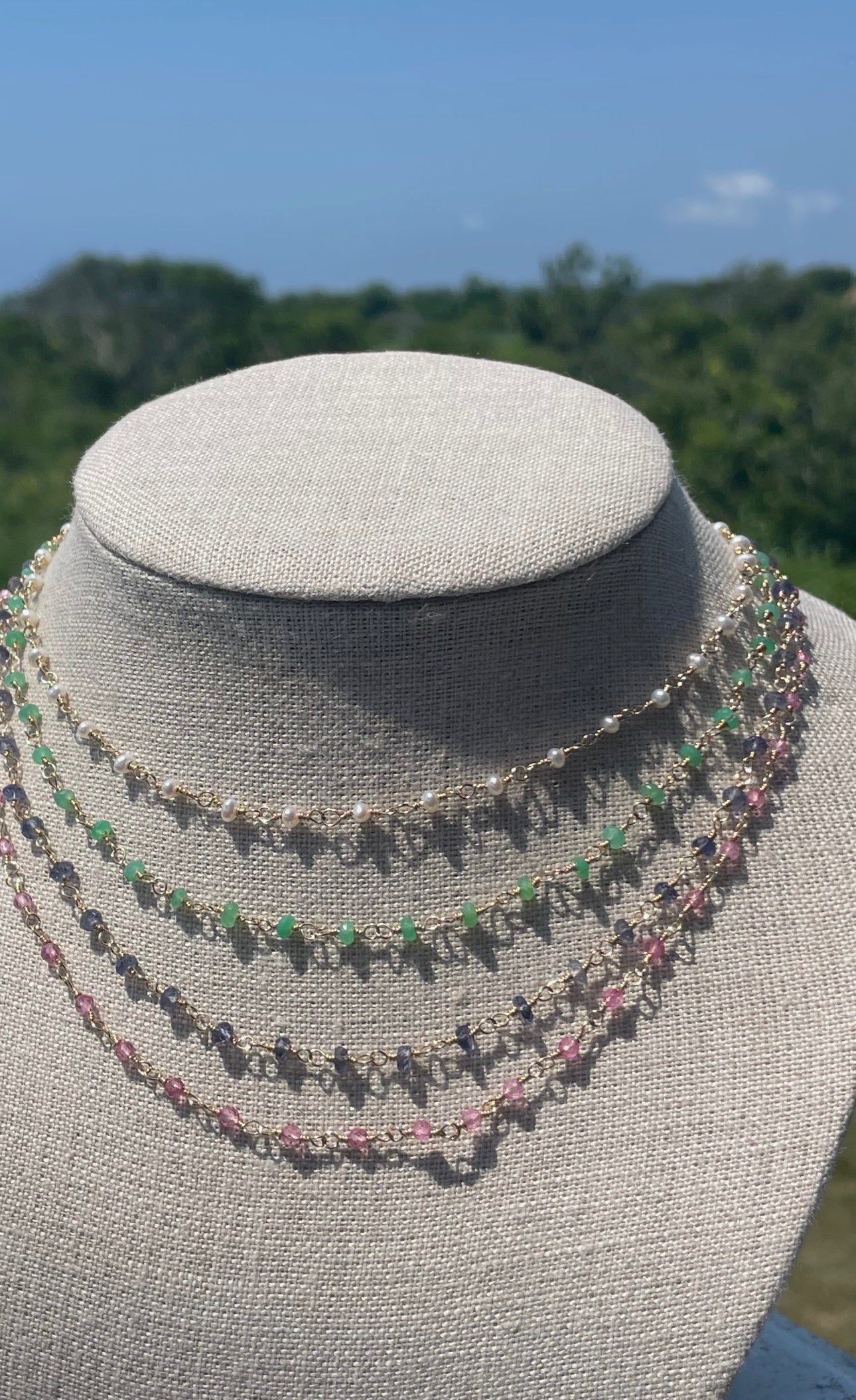 Hand Wire Wrapped Beaded Necklace