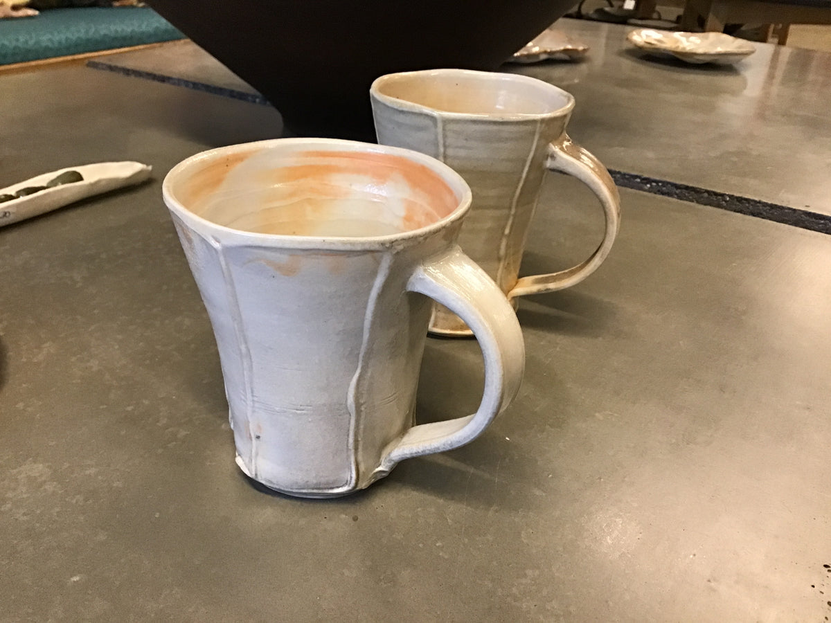 Dim Gray Handmade Tall Mug - Cream with Rust Accents Daniel Bellow