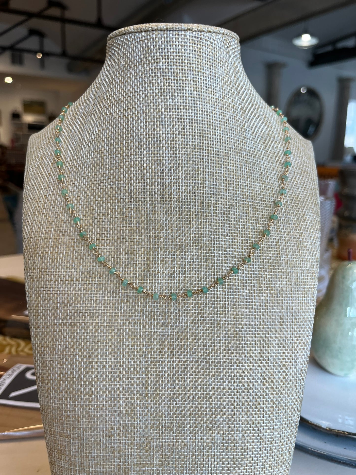 Hand Wire Wrapped Beaded Necklace