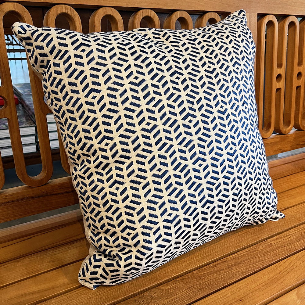 Geo Pattern Square Throw Pillow - Azul