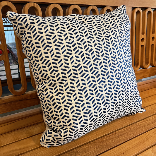 Geo Pattern Square Throw Pillow - Azul