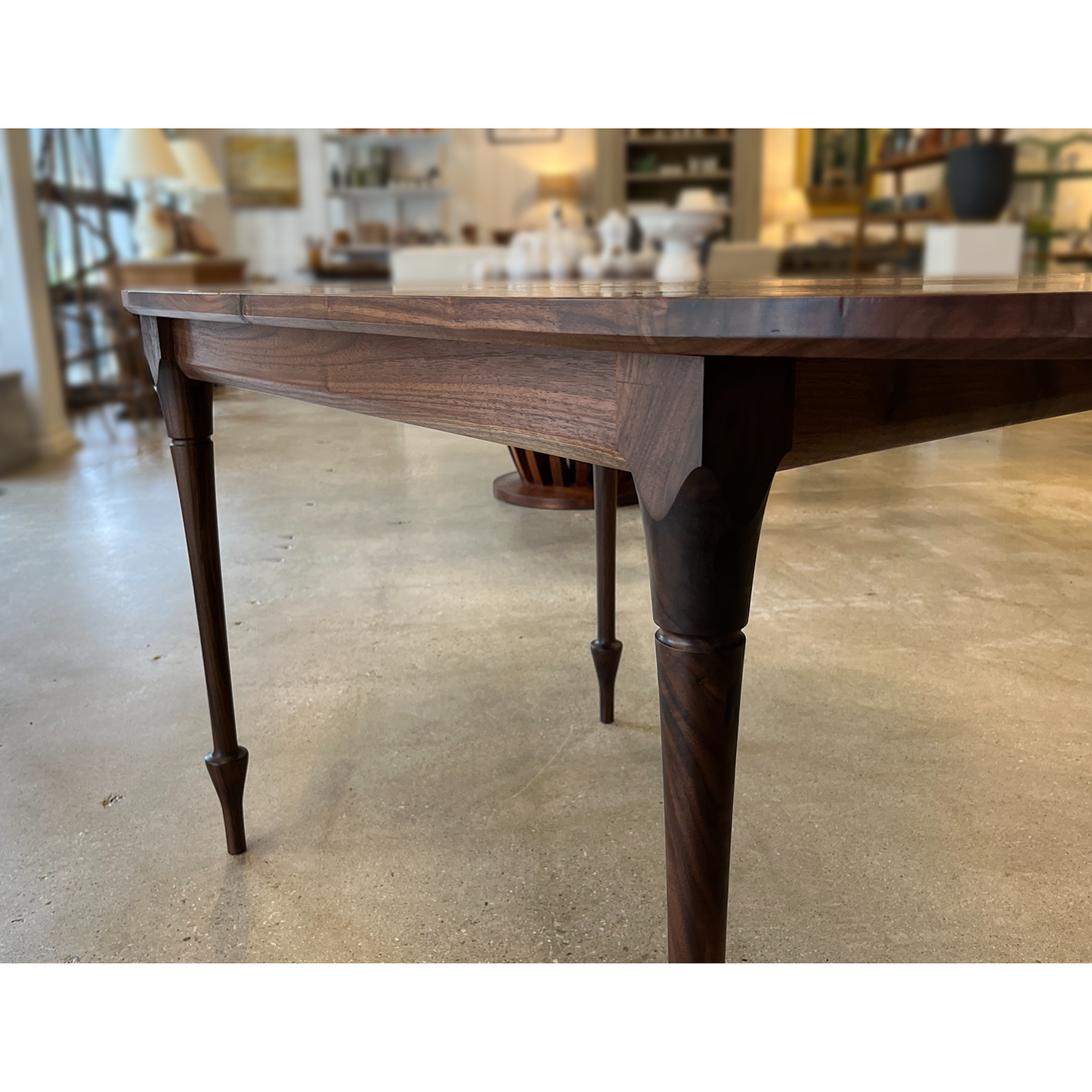 Rosy Brown Walnut Dining Table with Turned Legs Ari Kardasis