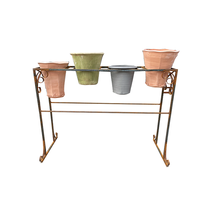Hand-Forged Iron Flower Stand