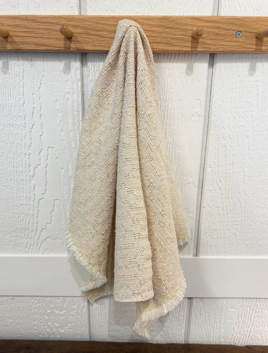 Handwoven Cotton & Linen Hand Towel in Beige