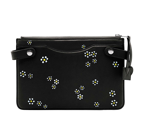Highline Pouch with Hand-Painted Daisies