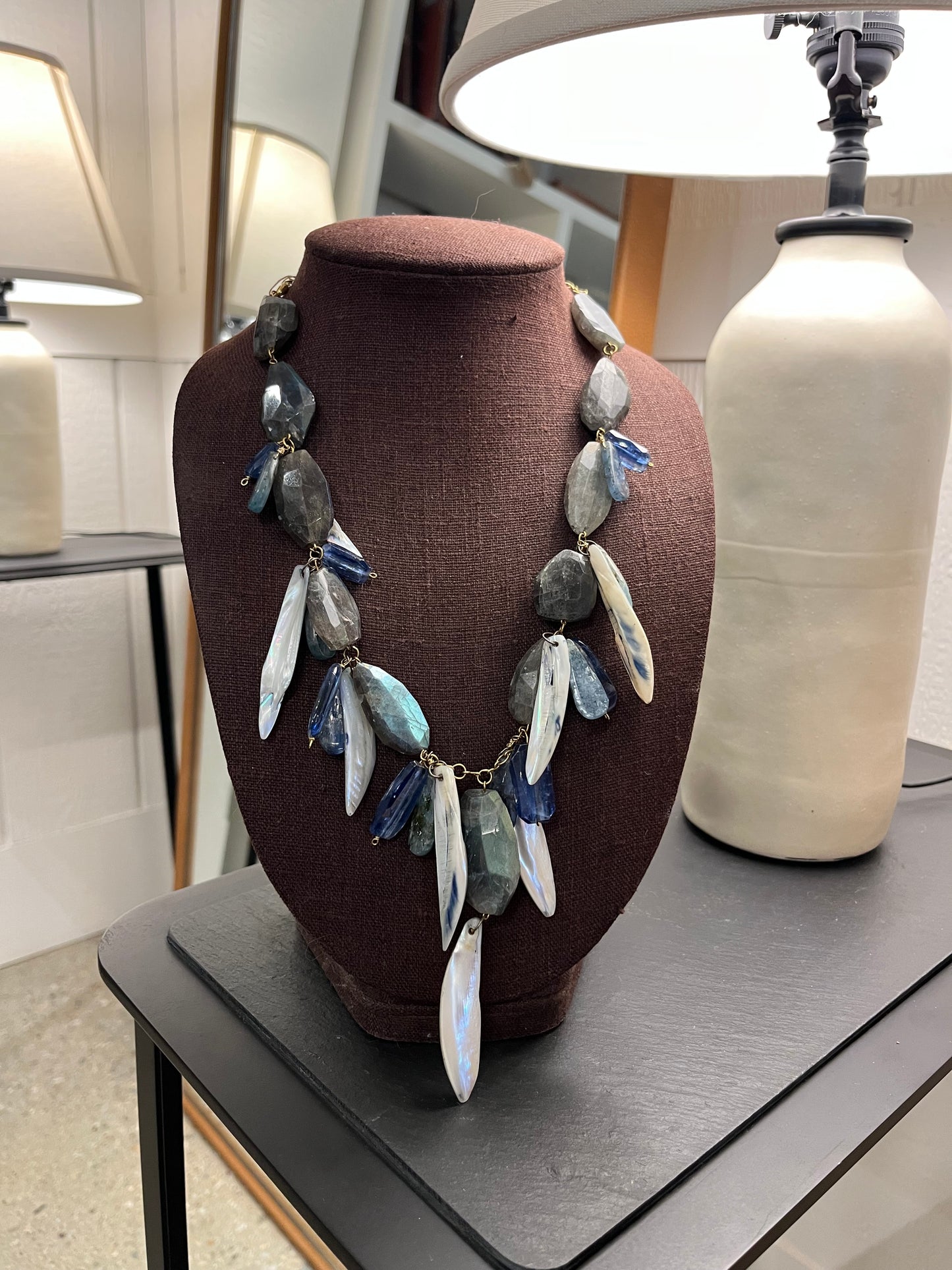 Labradorite and Shell Necklace