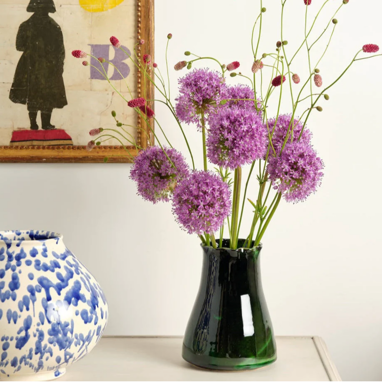Narrow Mouth Carafe Vase in Jade