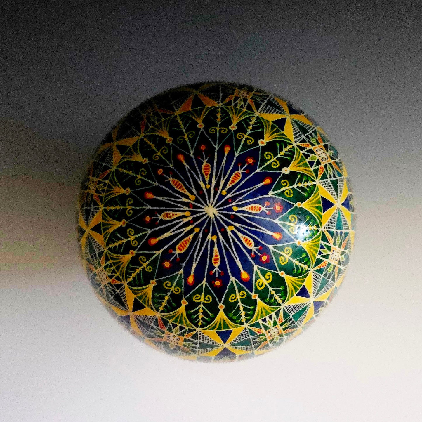 Lavender "Constanza" Handpainted Ostrich Egg Jennifer Domal Studios