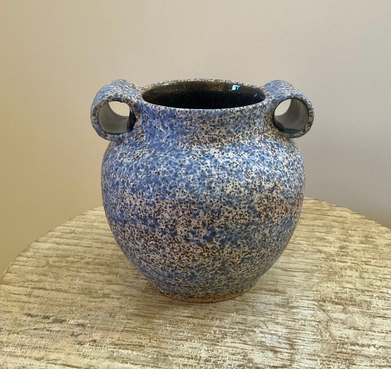 Splatter Blue / Curl 5" vase