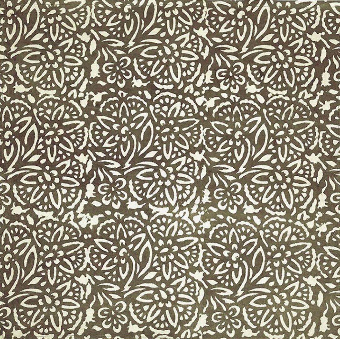 Set of 4 Hand Block Printed Napkin - Brown