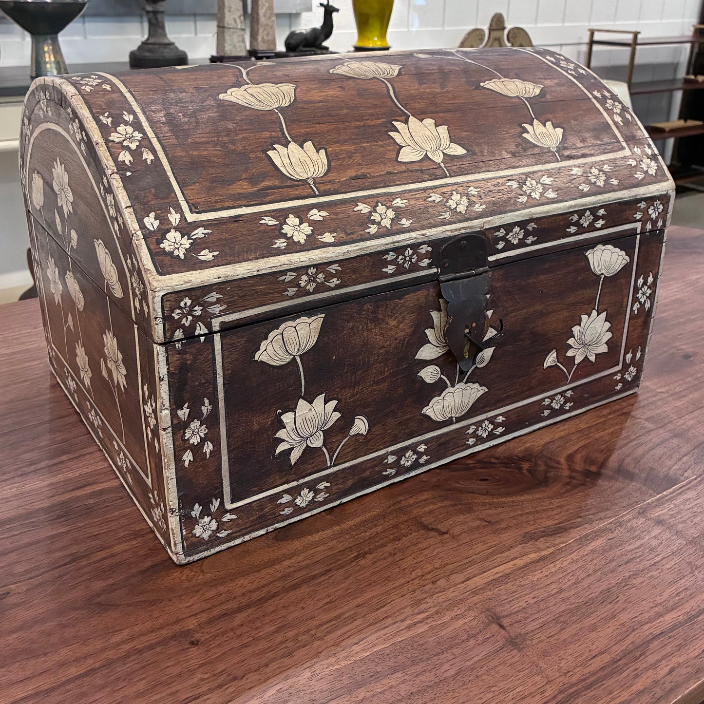 Dark Slate Gray Indian-Style Hinged-Cover Coffer Pete Hathaway