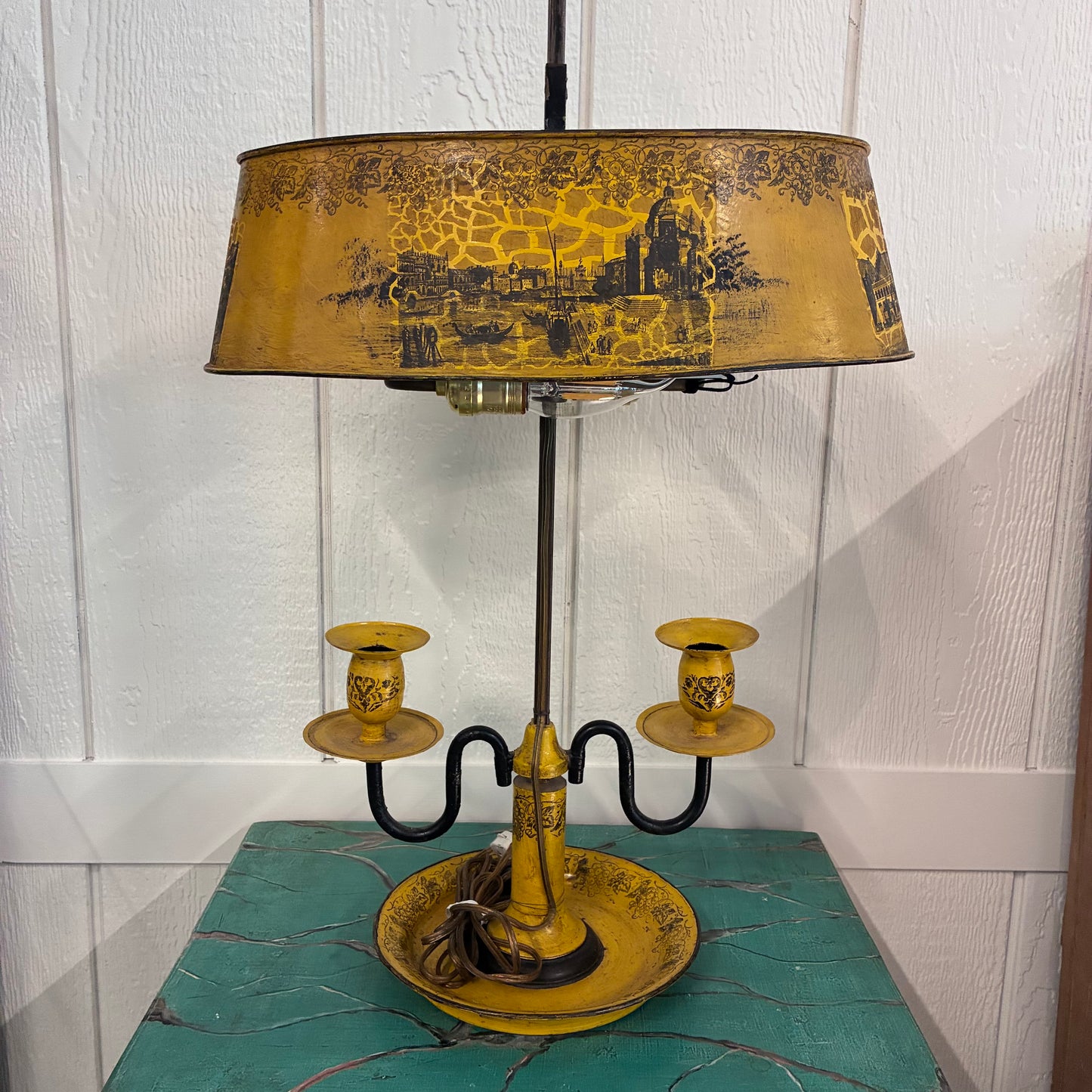 Gray Directoire-Style Bouillotte Lamp Pete Hathaway