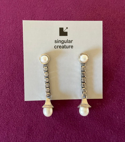 Pearl and Venetian Chain with Sterling Silver Earrings
