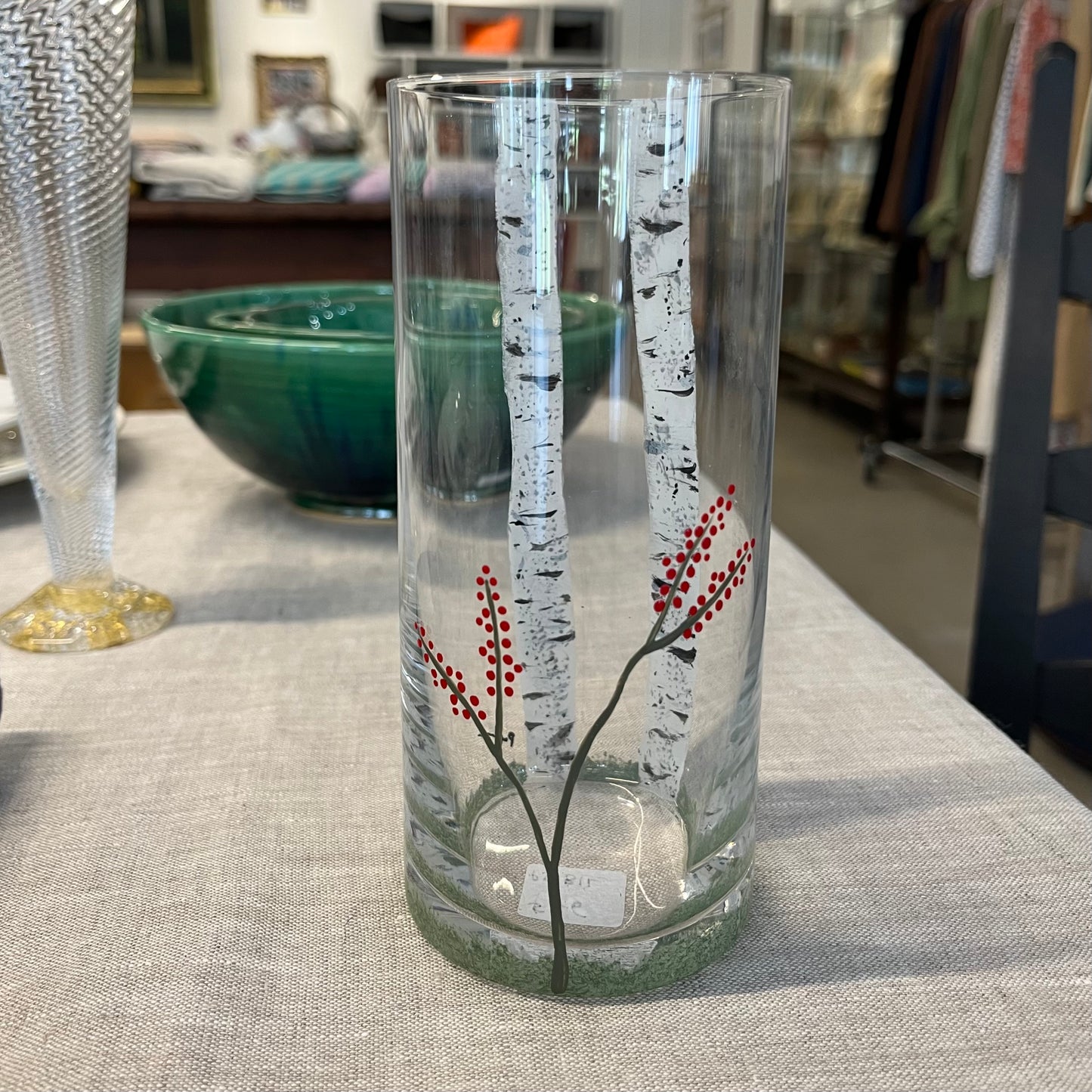 Etched Birch Tall Glass