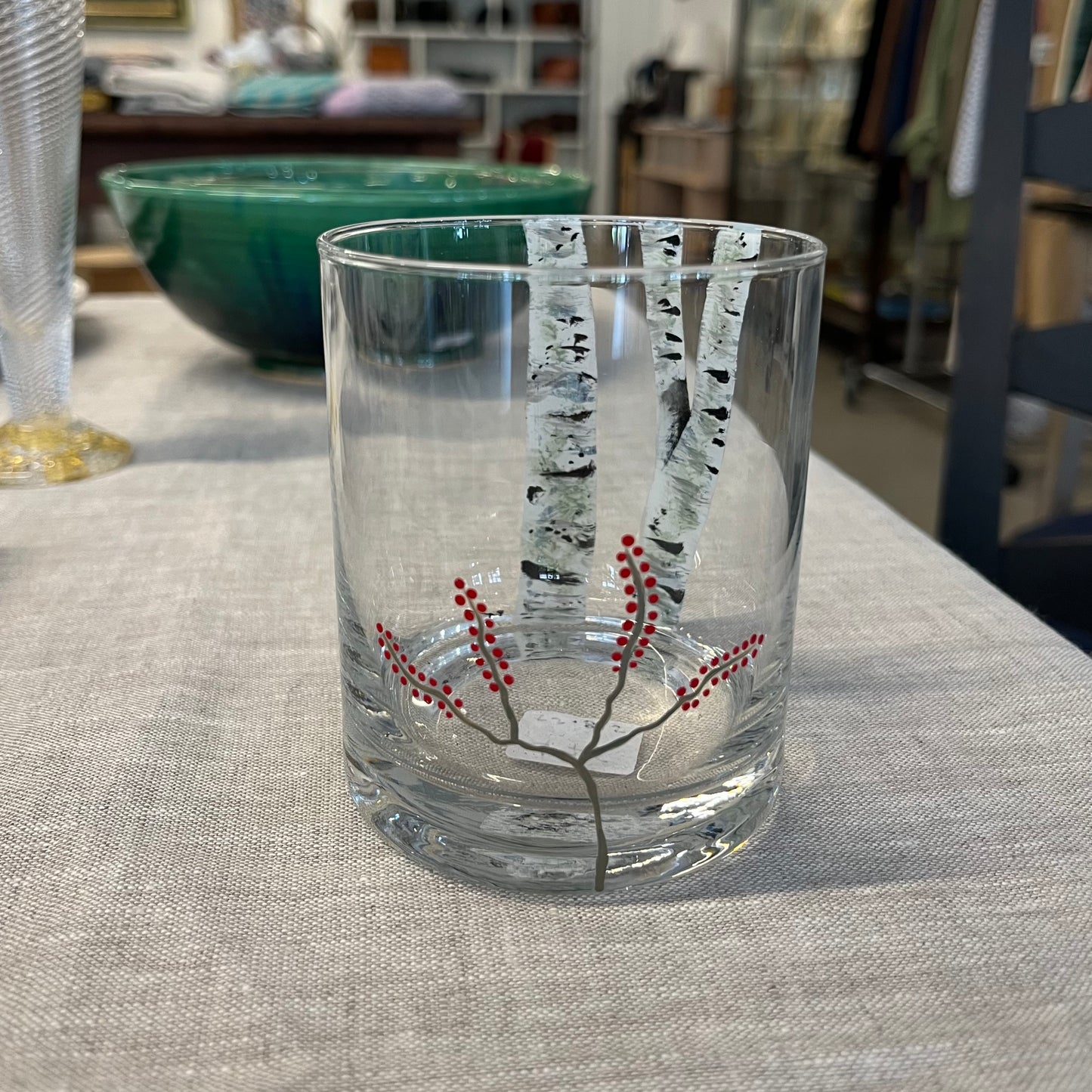 Etched Birch Whiskey Glass