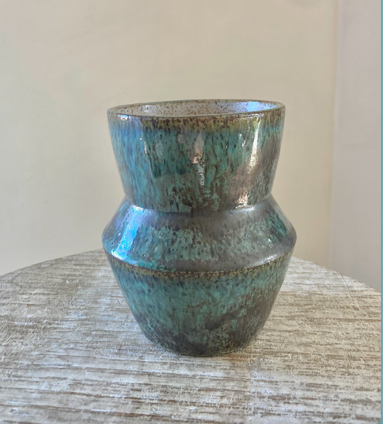 Claude Renaud Verdigris Short Vase