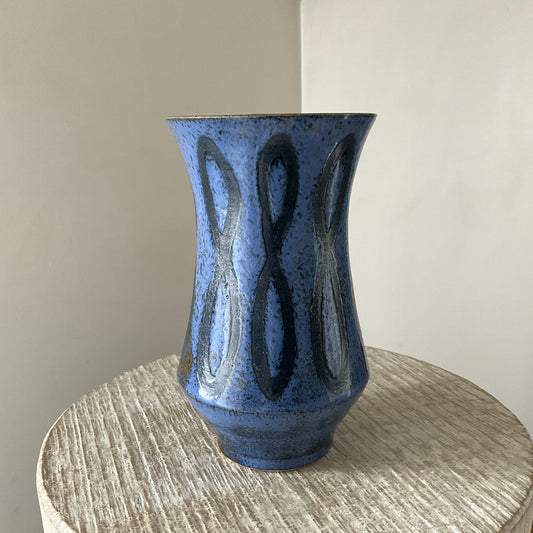 Claude Renaud Blue Retro Flare Vase