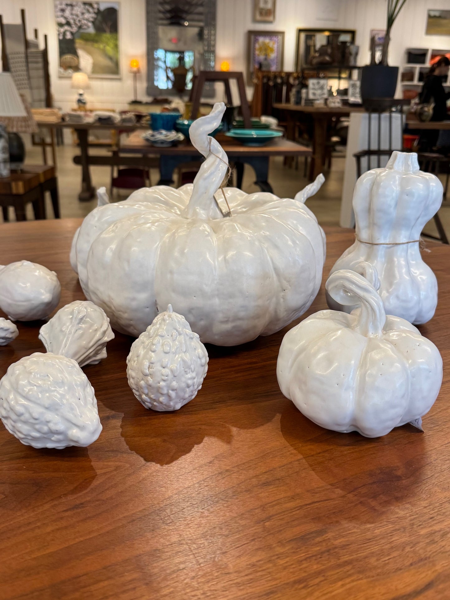 Ceramic Pumpkin with Curly Stem