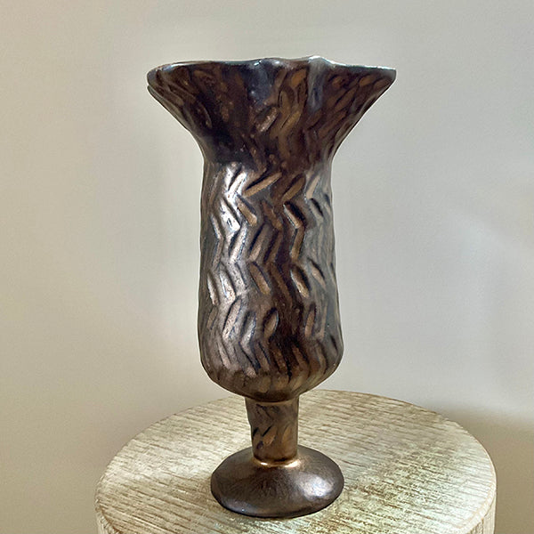 Pedestal Bronze Vase