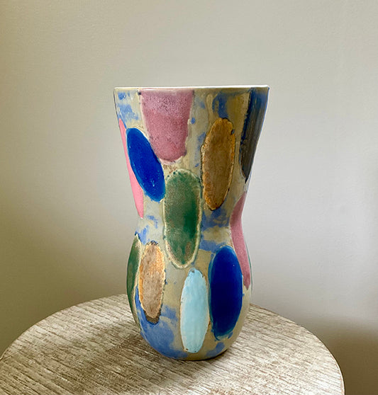 Multi Color Ellipse 9.5" Vase