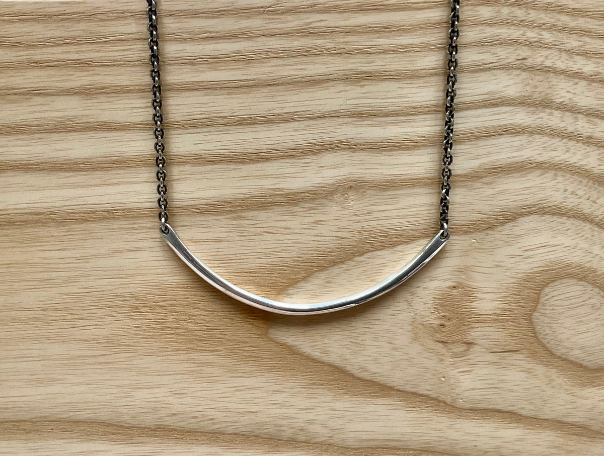 Rosy Brown Silver Line Necklace Singular Creature