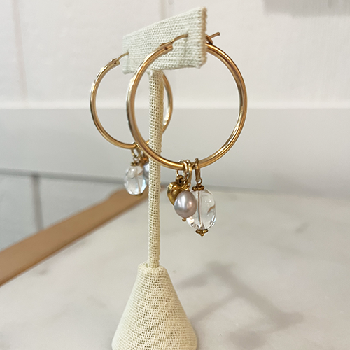 Large Hoop Earrings with Charms
