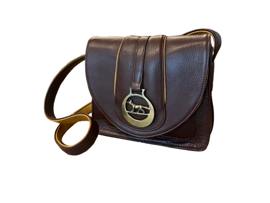 Leather Bag with Antique Brass Fox
