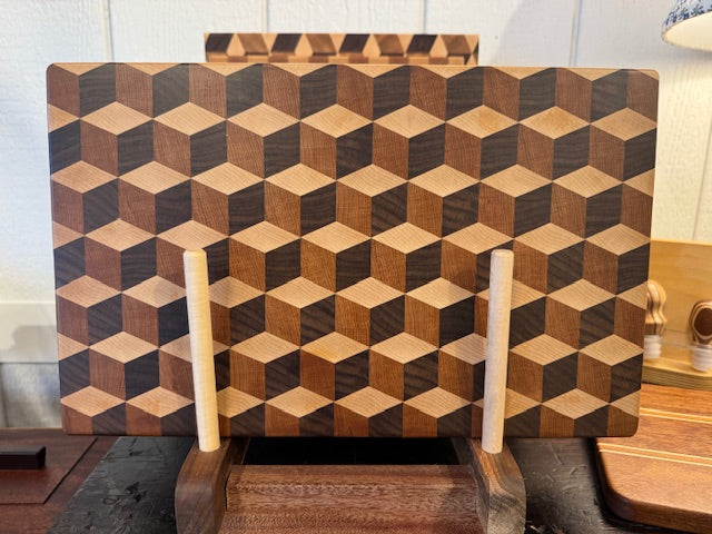 Tumbling Blocks Maple and Walnut Board