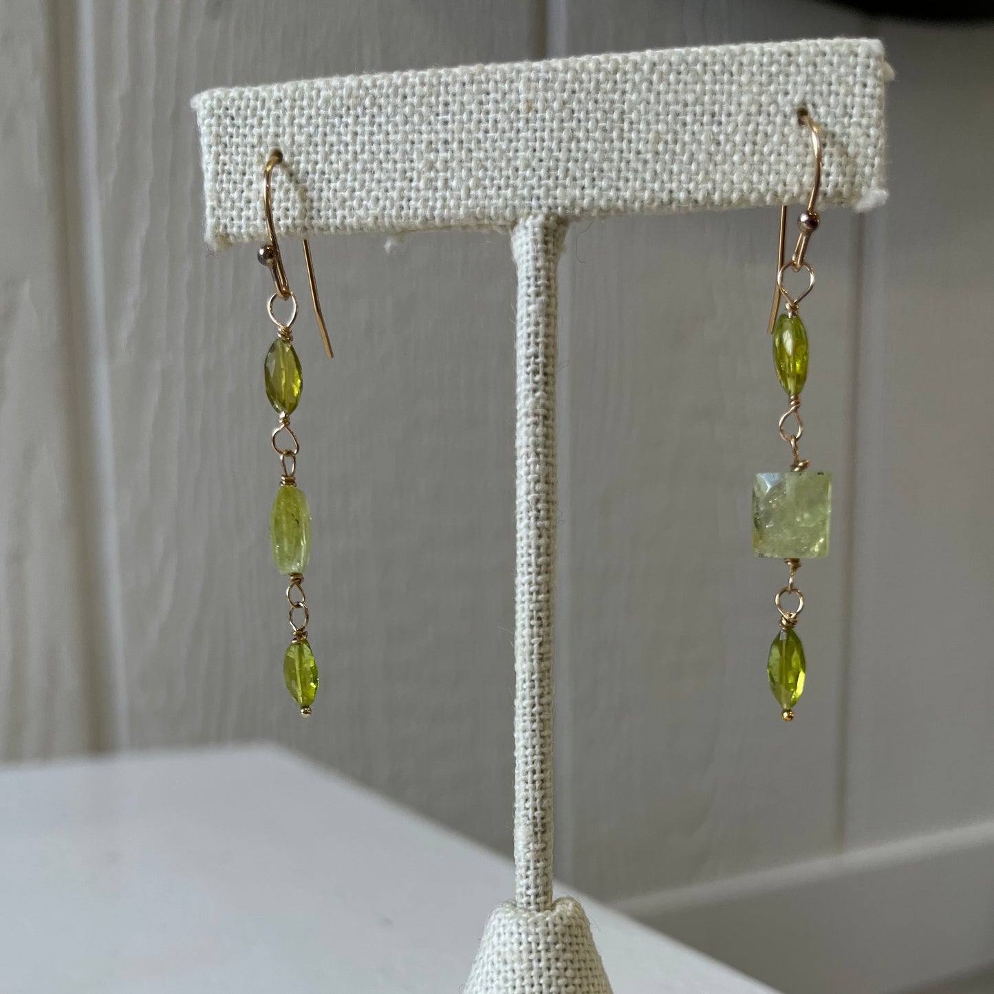 Green Garnet Danglers