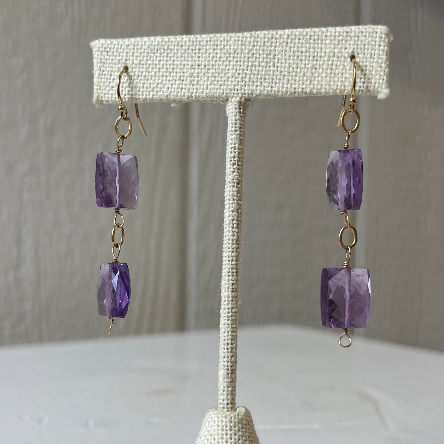 Dim Gray Amethyst Dangle Earrings Gabriela de la Vega
