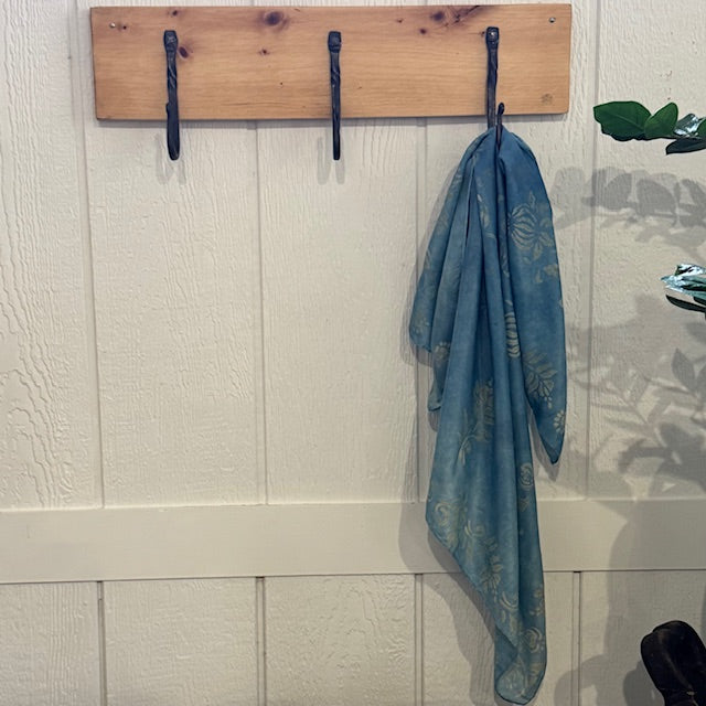 Botanically Dyed Silk Scarf - Blue Floral