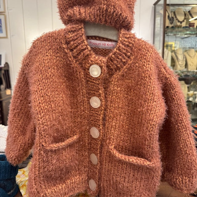 Baby Sweater & Hat Set - Burnt Orange