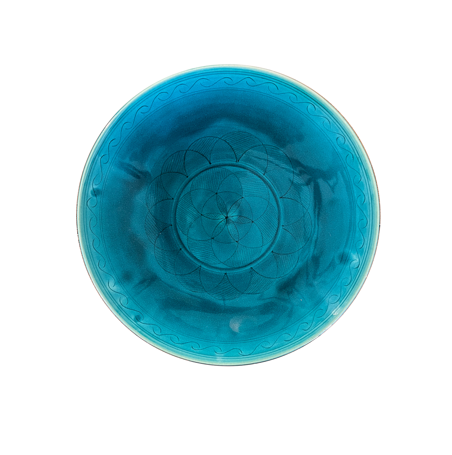 11" Etched Turquoise Plate