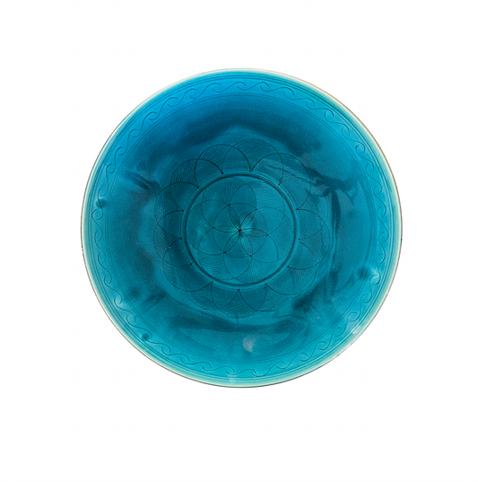 Etched Plate in Turquoise