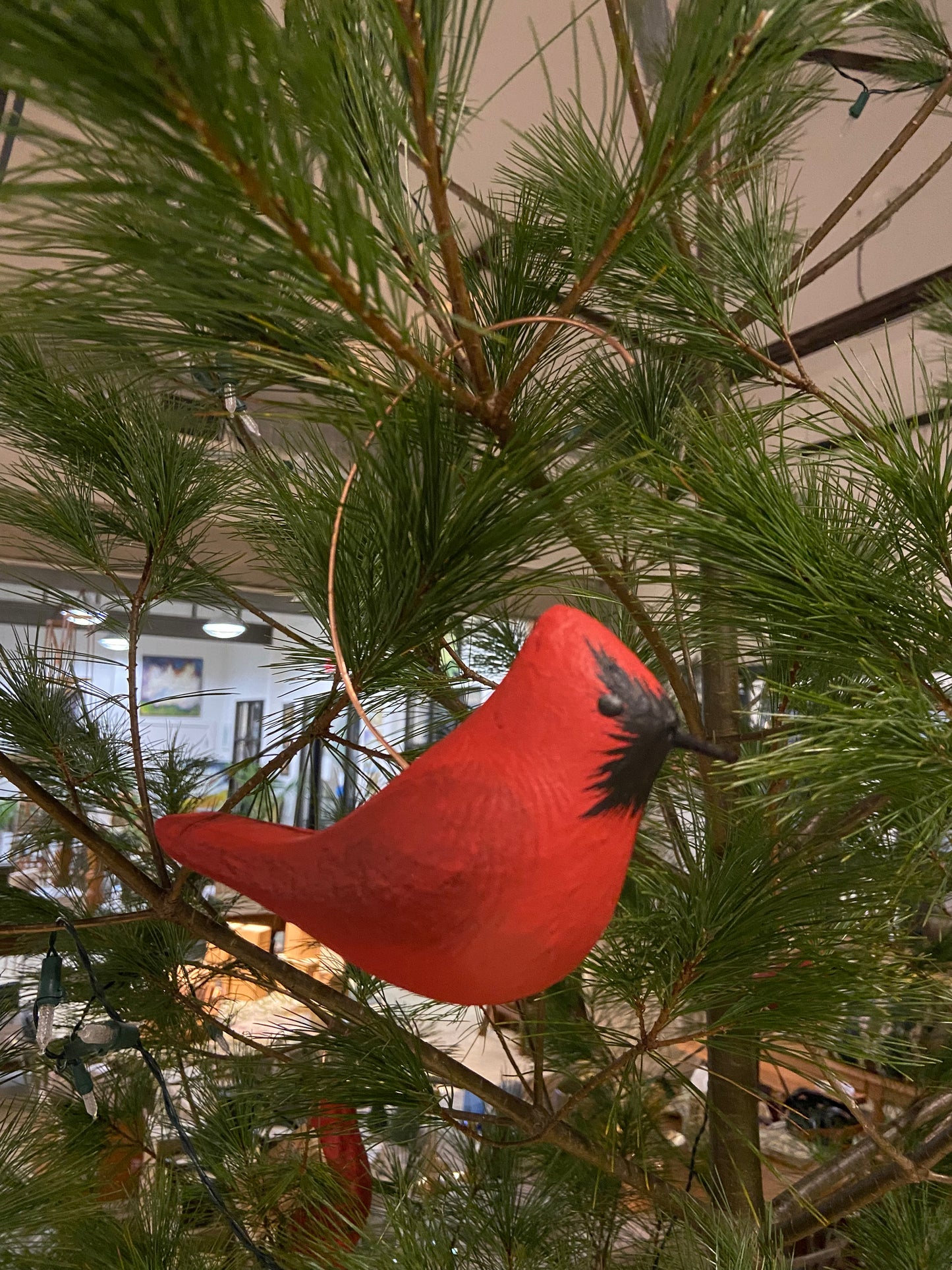 Cardinal Ornament on Copper Wire