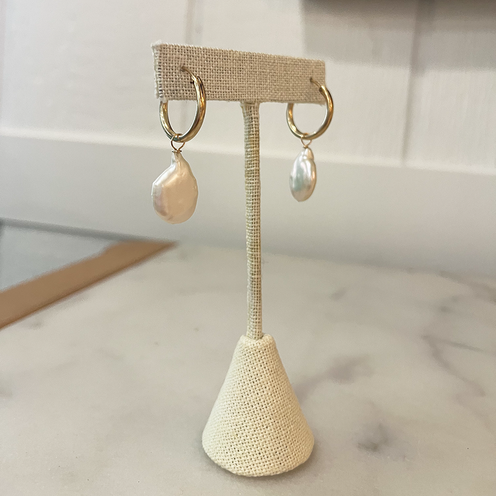Pearl Heart Drop Earrings
